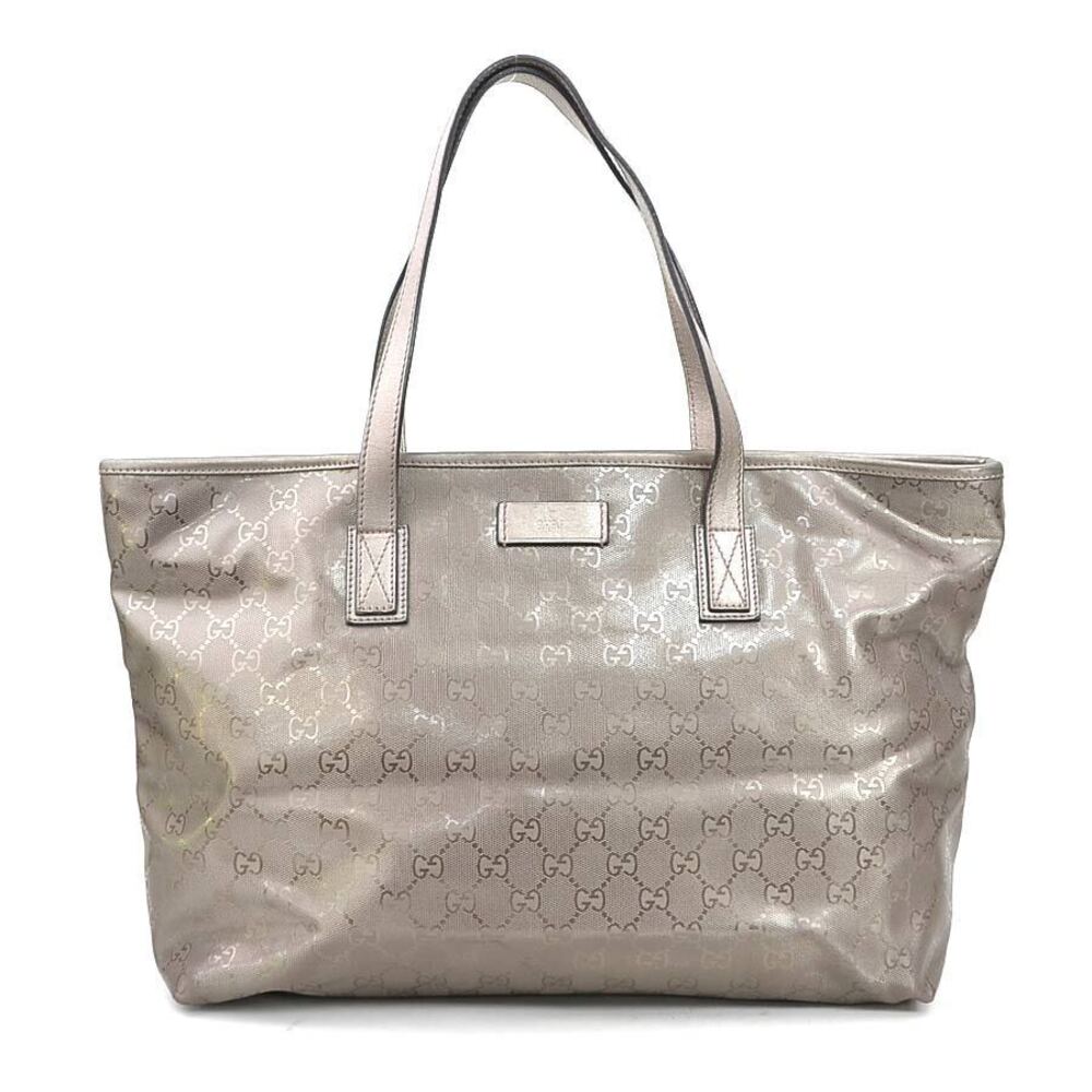 Gucci GG Imprime Top Handle Bag Leather Metallic Brown